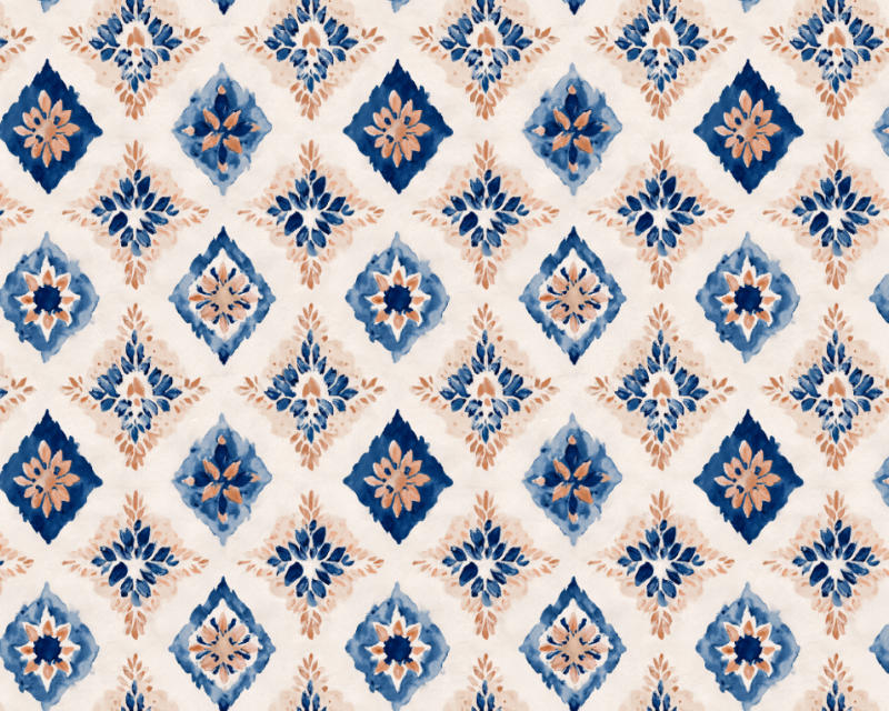 Empee Studio Linen Mix Tile Motif