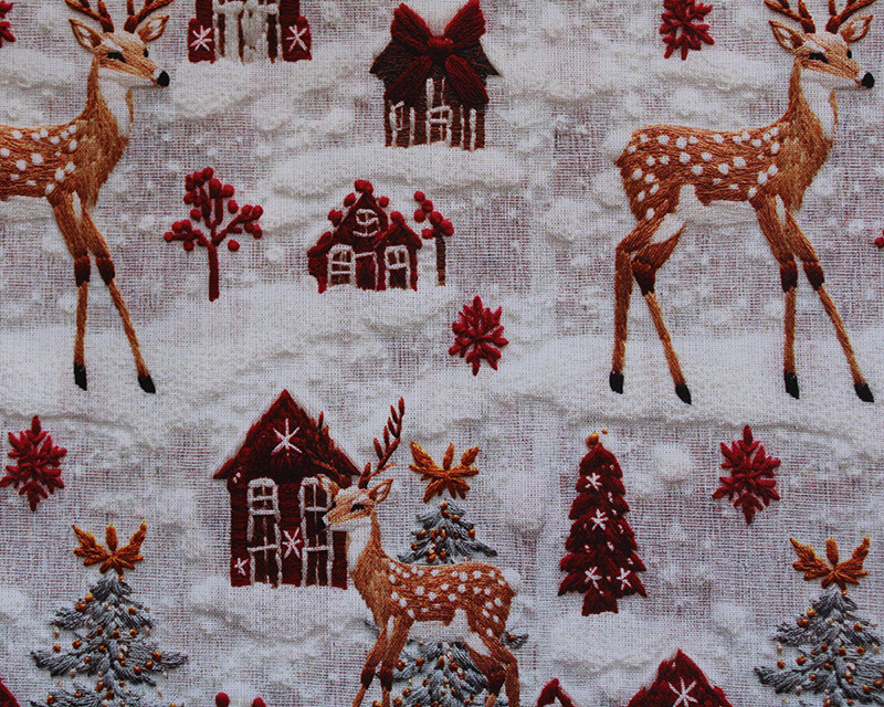 Little Johnny Cotton Embroidery Reindeer