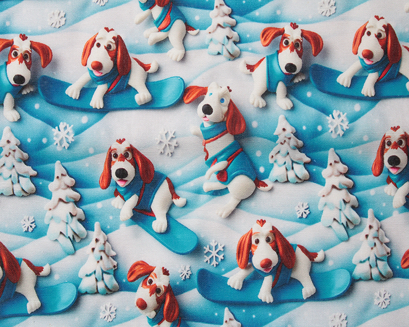 Little Johnny Digital Cotton 3D Dogs Blue