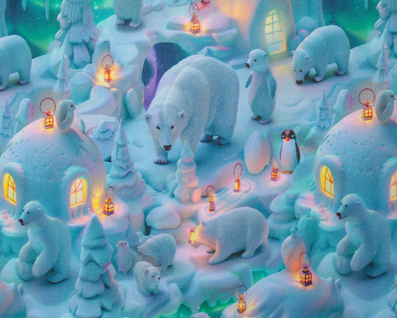 Little Johnny Digital Cotton 3D Polar Bears Blue