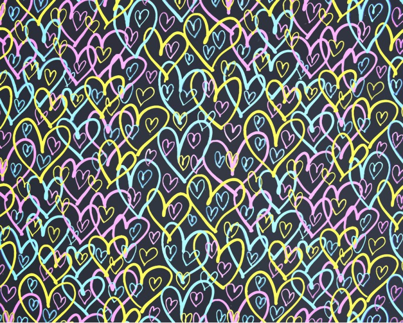Little Johnny Digital Cotton Heart Scribbles