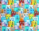 Little Johnny Digital Cotton Coloured Buildings