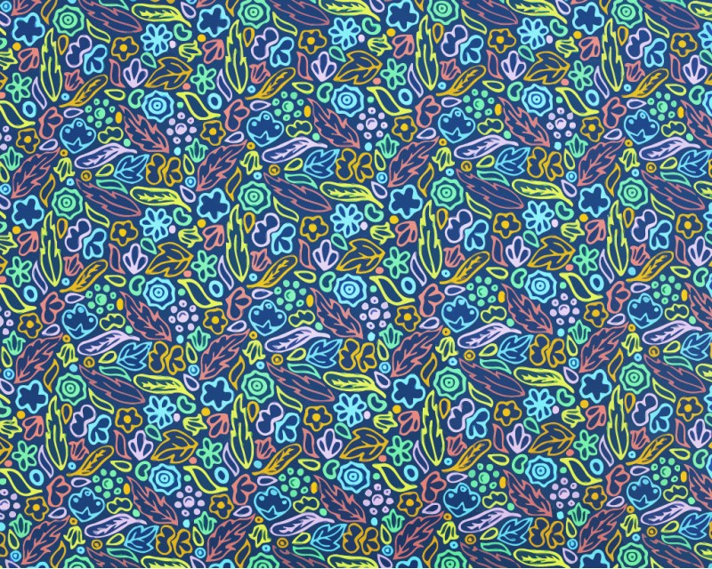 Little Johnny Digital Cotton Flower Scribbles