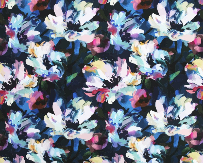 Little Johnny Linen Mix Painted Flowers