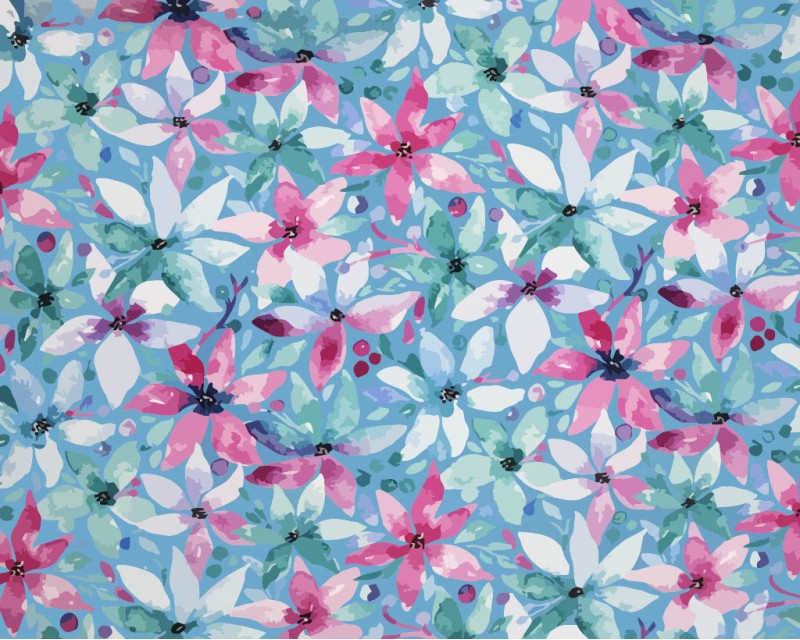 Little Johnny Linen Mix Painted Flowers