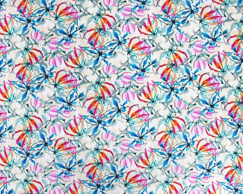 Little Johnny Viscose Watercolour Flowers