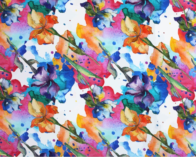 Little Johnny Viscose Watercolour Flowers