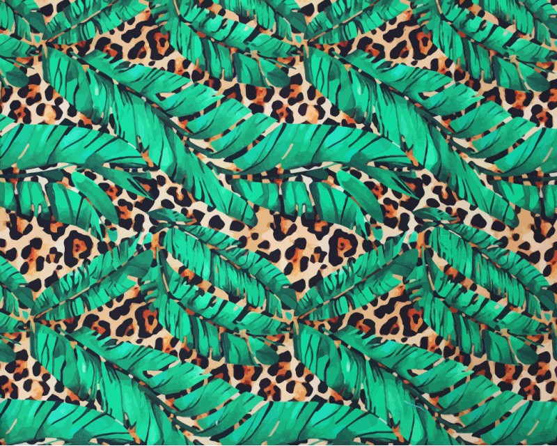 Little Johnny Viscose Leopard Leaves