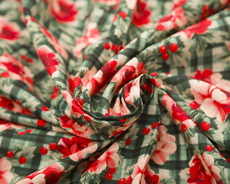 Mindy Digital Cotton Floral Check