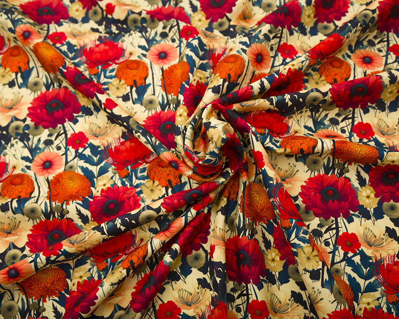 Mindy Digital Cotton Viscose Twill 3D Floral
