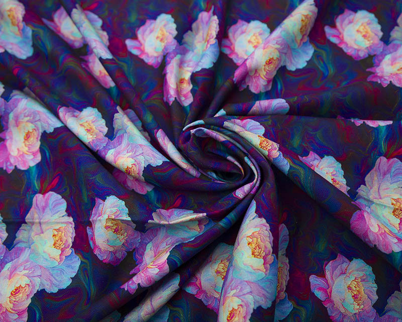 Mindy Digital Cotton Viscose Twill Painted Peonies