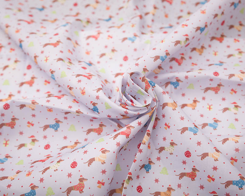 MP Digital Polycotton Festive Dachshunds