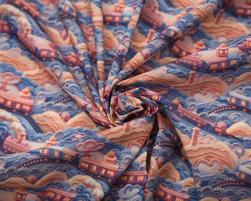 MP Digital Polycotton 3D Trains