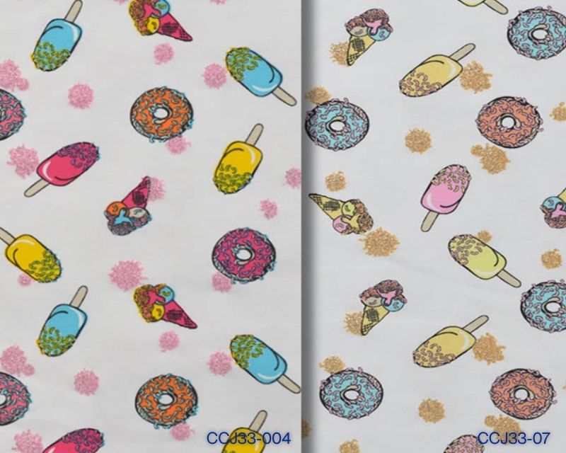 Cotton Jersey Glitter Sweets