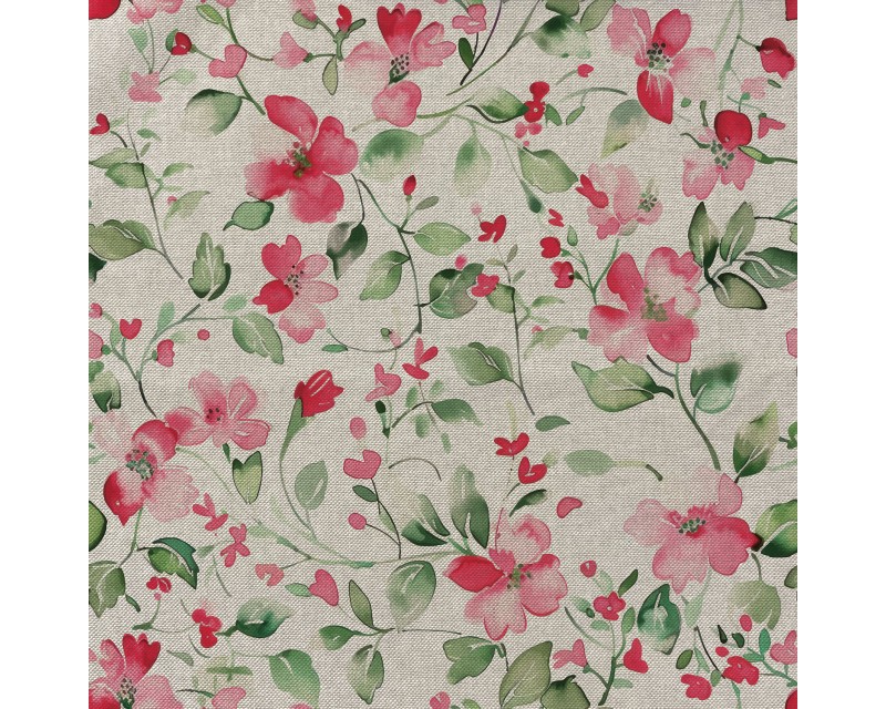 Recycled Linen Look Digital Canvas Watercolour Floral