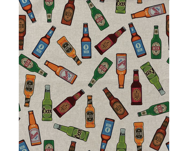 Recycled Linen Look Digital Canvas Beer Bottles