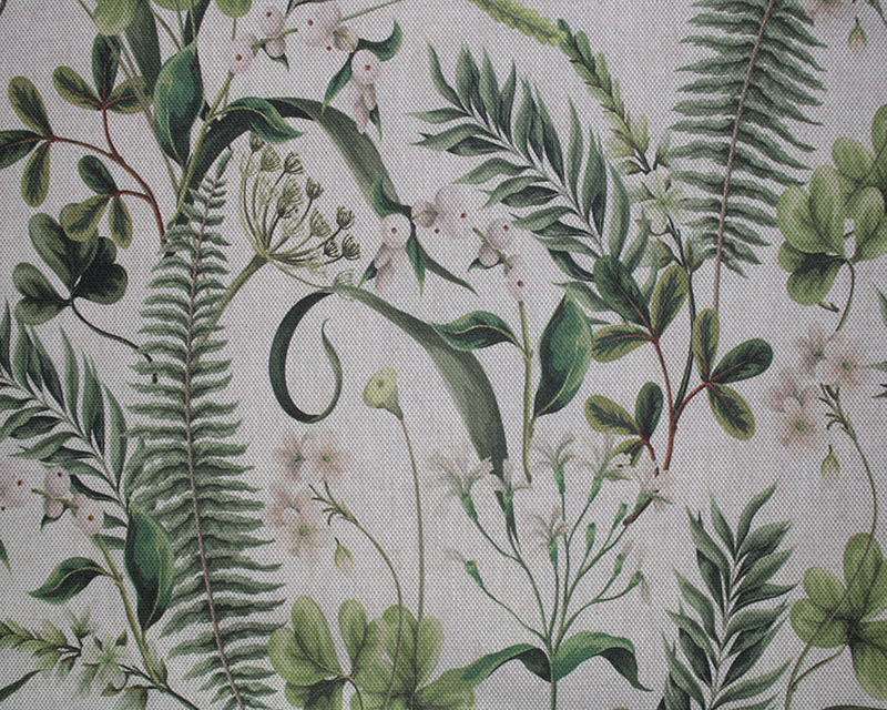 Recycled Linen Look Digital Canvas Botanical Flowers