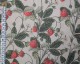 Recycled Linen Look Digital Canvas Watercolour Strawberry Flowers 