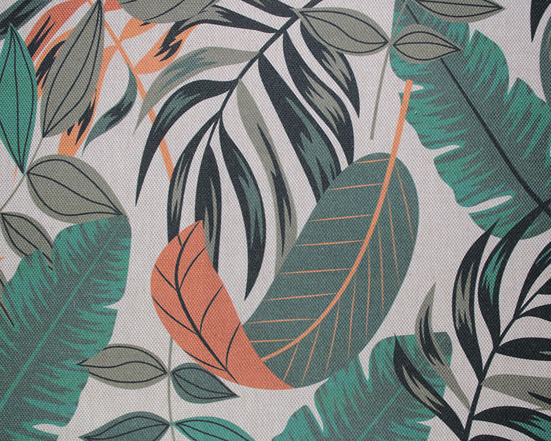 Recycled Linen Look Digital Canvas Abstract Leaves