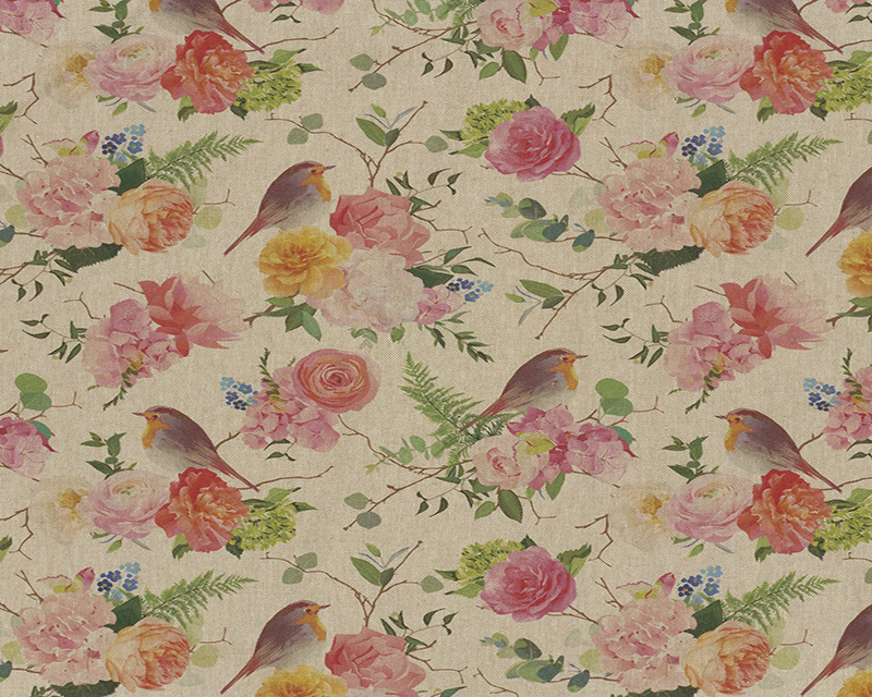 Recycled Linen Look Digital Canvas Birds