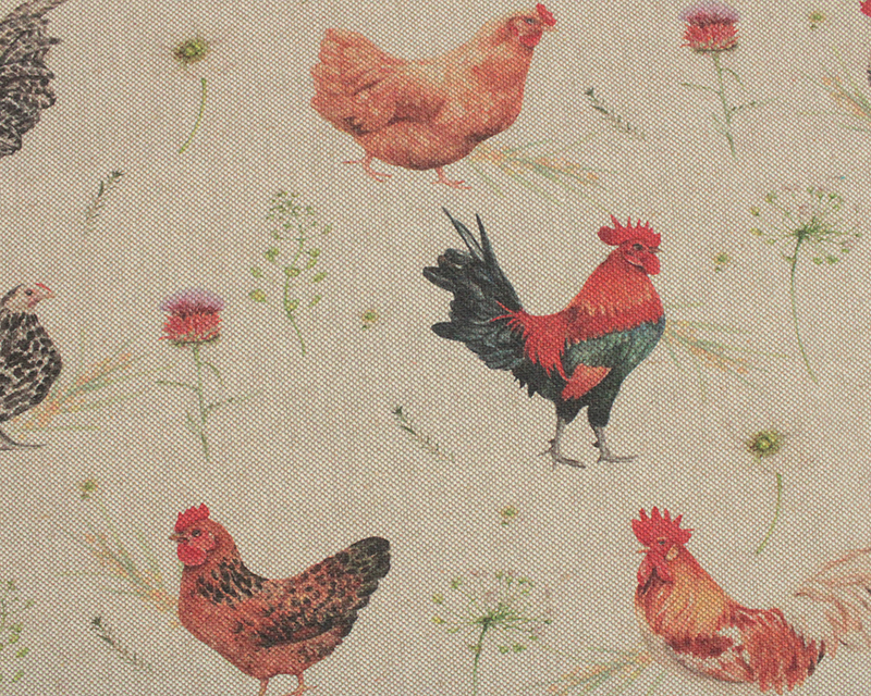 Recycled Linen Look Digital Canvas Chicken