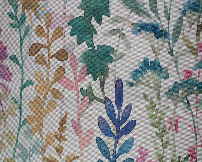 Recycled Linen Look Digital Canvas Watercolour Floral 