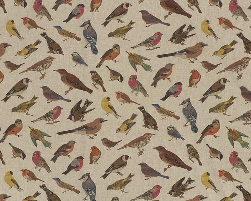 Recycled Linen Look Digital Canvas Birds