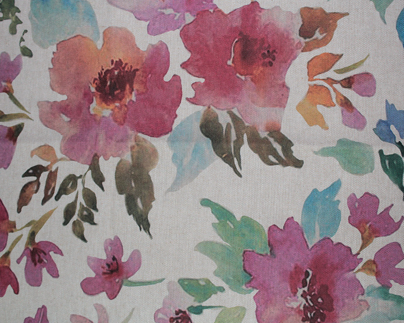 Recycled Linen Look Digital Canvas Watercolour Flowers