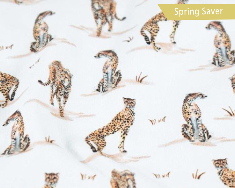 Watercolour Leopards Cotton Jersey by Blooming Fabrics 