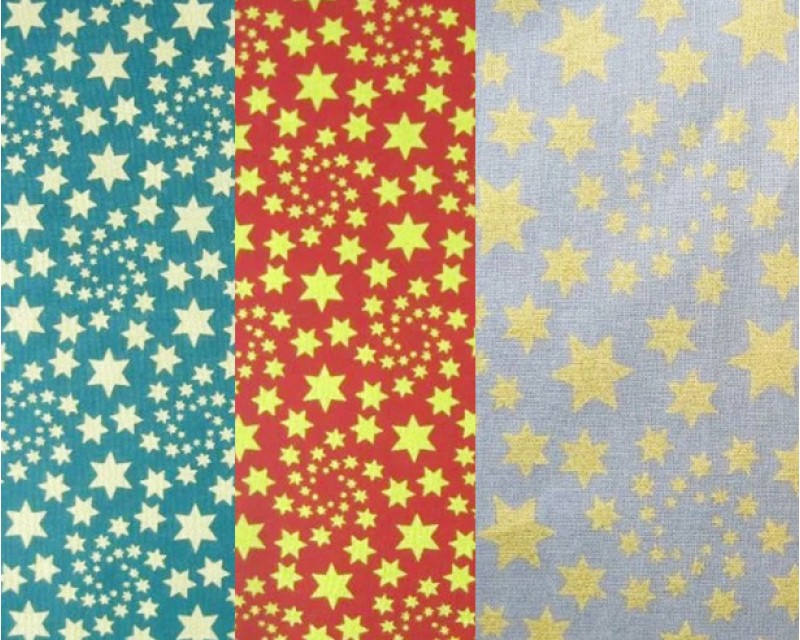 Christmas Gold Stars Cotton