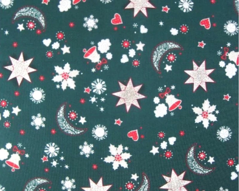 Xmas Moon Stars Cotton